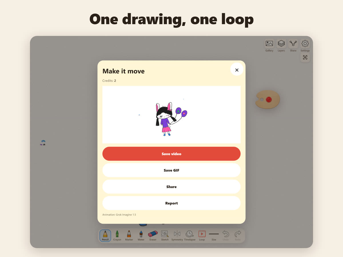 One drawing, one loop: the Make it move sheet